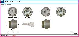 C-734 トステムDDZZ3022  ミワPSTE222個同一シリンダー
