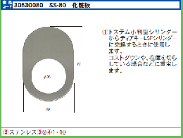 エスカッション　SS-80 小判型シリンダー用化粧板