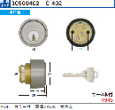 C-402 P-PS-5用大カムシリンダー 扉厚25-38　GCY-36