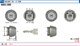 C-138 U9LZ2シリンダー HG色　2個同一キー(MCY-421)