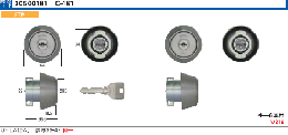 C-181 U9LA(DA)シリンダー ST色　2個同一キー(MCY-143)